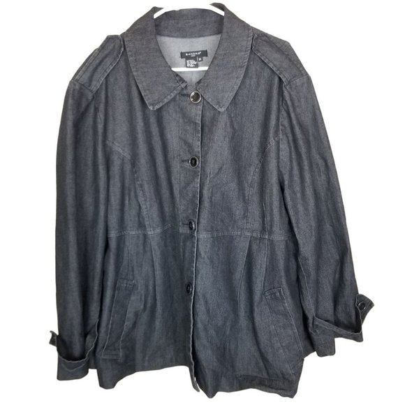 Sandro Womens 3X Gray Long Sleeves Button Front Ja - Picture 1 of 7